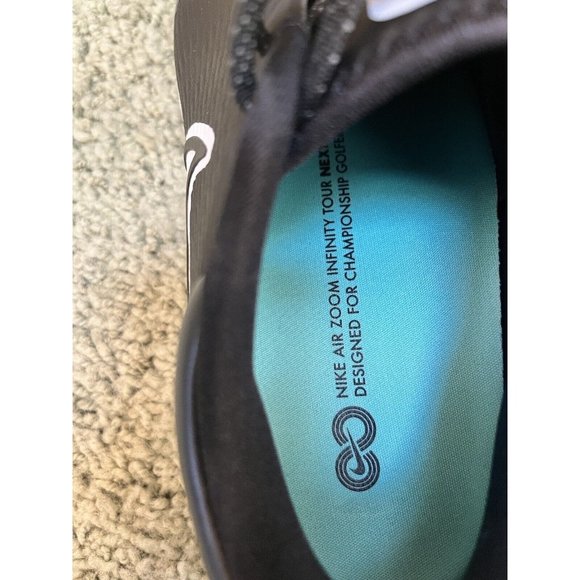 NEW NIKE AIR ZOOM INFINITY TOUR NEXT% BLACK WHITE GOLF SHOES SNEAKERS SIZE 9 - Picture 5 of 6